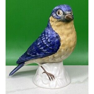 Goebel West Germany Vintage Blue Bird Ceramic Figurine matte 1983